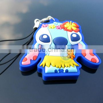 2014 3d PVC Keychain with mobile string