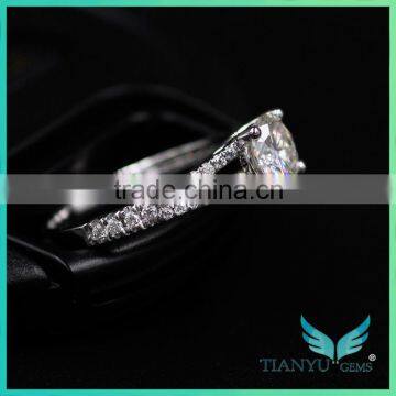 Engagement Rings Moissanite Rings With 6.5mm EF Loose Gemstone, Online Jewellery Wholesale Synthetic Diamond Rings photo-2