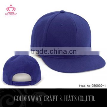 cotton twill blank blue snapback cap