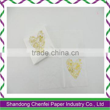 Gold Stamping Heart Shape Patterns paper napkins for wedding