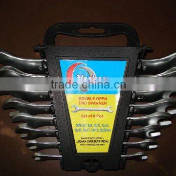 Elliptical Double Open End Spanner with Plastic Display Rack