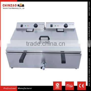 Hot Dog Fryer Equipment Single Tank Electric Deep Fryer With Oil Tap