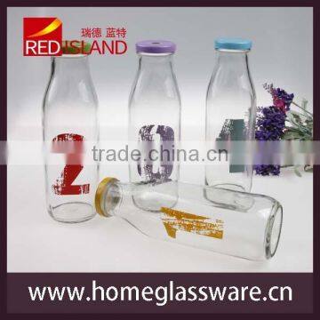 16oz glass juice bottle with lids, straws hoting selling