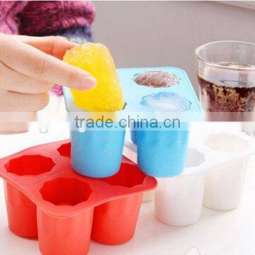 New Design 4 holes silicone ice cube tray &custom silicone shot glass ice tray &silicone shot glass/ice mould