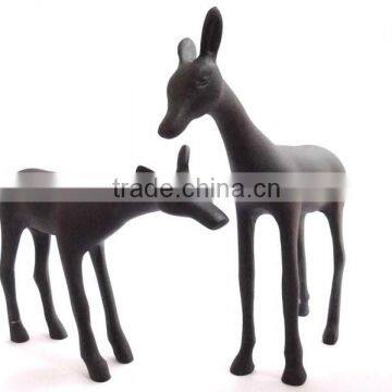 Deer figurine set aluminium black finish christmas decor figurine