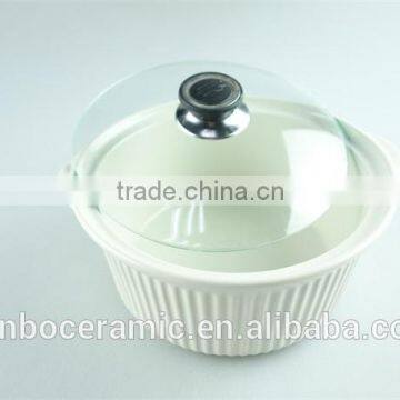 Small Cheap Ceramic Pots/ Soup Tureen Pot With Glass Lid & Handles Ceramic Stoneware photo-4