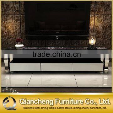 Modern Silver Mirror tv Stand With 20mm Marble Top photo-2