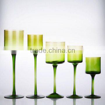 Wholesale Cheap 5pcs Tall Red Glass Candle Holders photo-2