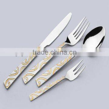 gold-plated stainless steel flatware set cutlery set