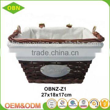 Handmade Removable Logo Wicker Wooden Cheap Custom Bike Basket photo-3
