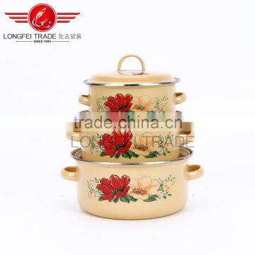 chinese hot sale high quality cheap enamel cookware sets / casserole