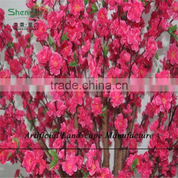 SJZJN 315 High Imitation Rose Colour Artificial Peach Blossom Tree /Fake Peach Blossom Tree photo-2