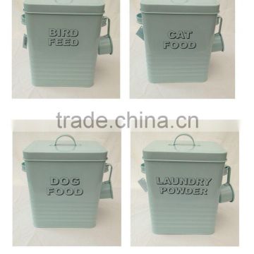 Clear high quality metal pet food container