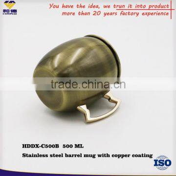 OEM Brushed Finish Copper Mug , SS Mug With Copper Plated photo-2
