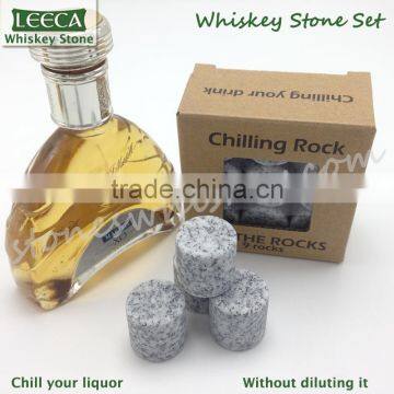 Cylindrical whisky stone gift set for men, reusable wine cubes