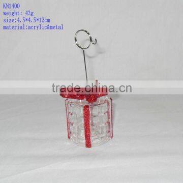 Acrylic gift box with LED light ornament place card holder