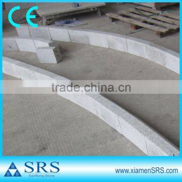 Machine cut grey curve granite kerbstone