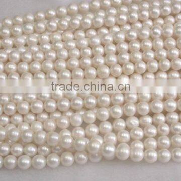 8-9mm White Round Freshwater Loose Pearl Strand