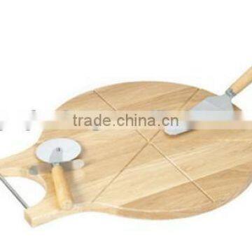 Elegant Design Rubber Wood Pizza Board With Knife