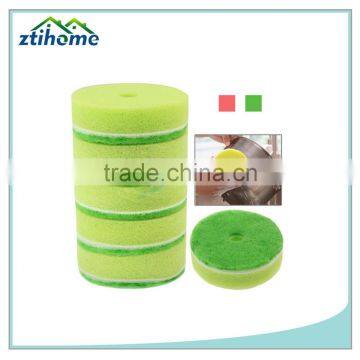 Multicolor Double Sided Cleaner Dishwashing Round Sponge Pads With Suction Cup Pack photo-3