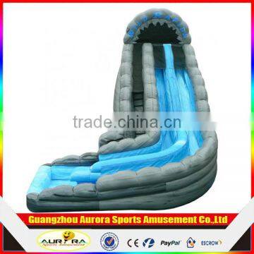 New product customized giant inflatable double lane slip slide,inflatable water slide with pool