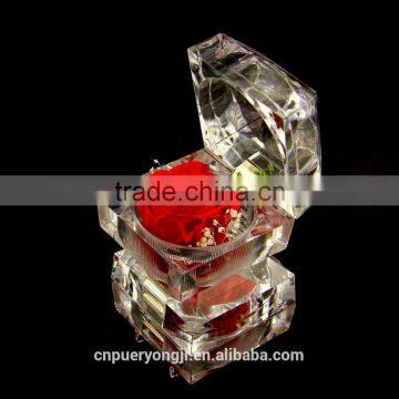 Factory Natural Direct Fresh Rose Head Preserved Flower Ring Box photo-4