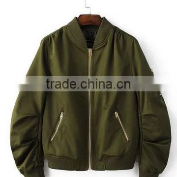 bomber jacket female long-sleeved solid-colored baseball uniform cotton-padded clothes during the spring and autumn