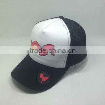 Screen Printing Mesh Baseball Cap Rubber Logo Trucker Hat photo-4