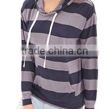 Female Hoodie With Stripes /long Sleeve Autumn Blouse