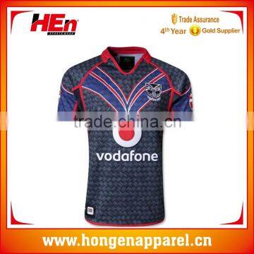 Hongen apparel Specialized 100% polyester made sublimation custom rugby jersey