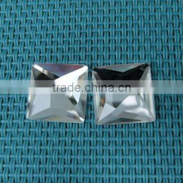 crystal clear color square flat back glass beads stones for jewelry making