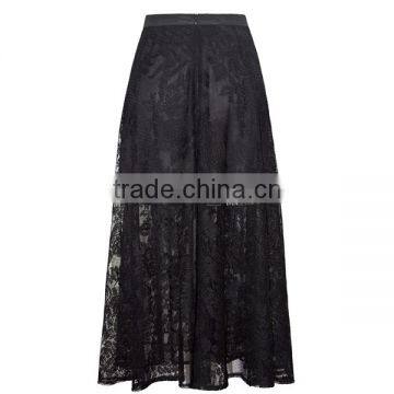 Women's Clothing Direct Factory New Fashion Hot Sexy Black Lace Latest Maxi Long Skirt Design photo-4