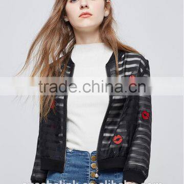 OEM service new model outdoor young ladies jackets embroidery designs