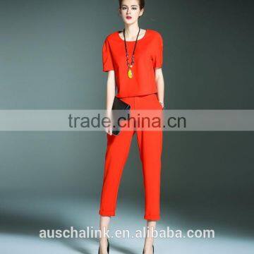 new model ladies red fashion office pants customized factory price