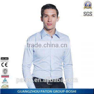 2016 New Design Fashion Shirt Of Long Sleeve Blue Shirt