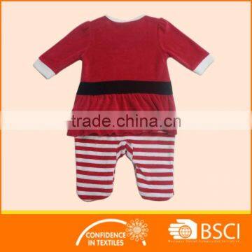 Christmas Red Long Sleeved Cotton Baby Clothes Romper photo-2
