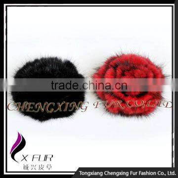 CX-A-26 Wholesale Handmade Genuine Mink Fur Flower Brooch Pin photo-4
