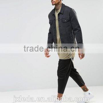 Personalized Wholesale Import Longline Distressed T-shirt Men OEM, Street Hip Hop Wear photo-4