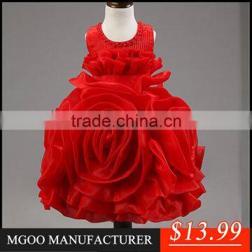 MGOO 2015 New Coming White Infant Dress For Girl Ball Gown Flowers Gorgeous Elegant Kids Dress MGT013-1 photo-4