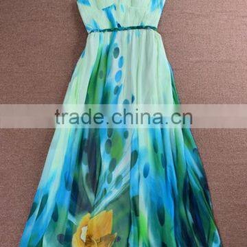 2016 Hawaii Condole Belt Dress Chiffon Summer Dress