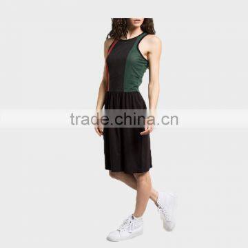 Three tone casule dresses sleeveless dress