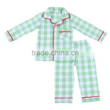 2017 New Arrival Boys Baby Kids Girls Toddler Pajamas Gingham Seersucker Family Christmas Pajamas photo-4