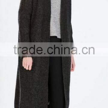 Runwaylover EY0967C Wholesale Custom 2016 Fashion Cashmere Wool Knitted Long Sleeve Women Long Sweater Cardigan photo-3