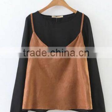 Runwaylover EY2358B Ladies 2017 Ladies Two Piece Suits , Women Fashion Blouse And Vests photo-5