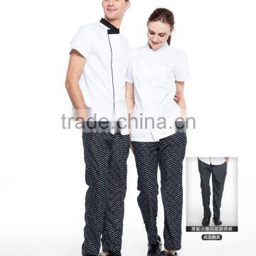 Juqian Traditional Fit White Short Sleeve Chef Coat Uniform/Knotted Cloth Buttons 100% Cotton Cook Uniform photo-3