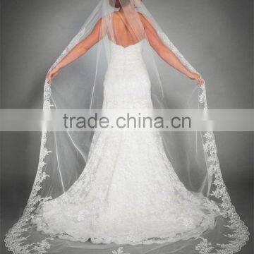 White Ivory Lace Cathedral Length Wedding Bridal Veil+Comb