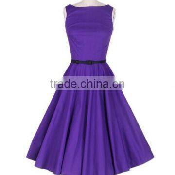 Walson Instyles Wholesale Womens Retro Audrey Hepburn Swing Dress 50s Rockabilly Party Dress Boat Neck photo-5