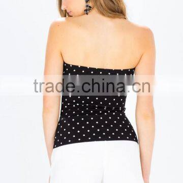 Sex Strapless Polka Dot Print Tube Top Fashion Women Tops photo-5