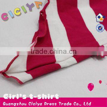 Make to Order Child Girls Summer Stripe Long Design T-shirt With Printing photo-2