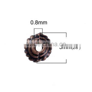 Zinc Based Alloy Spacer Beads Wheel Antique Copper photo-2